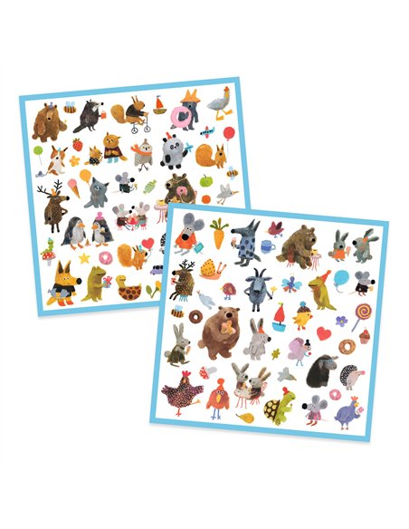 Stickers papier Fluffy Friends Djeco