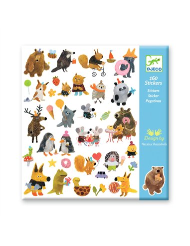 Stickers papier Fluffy Friends Djeco