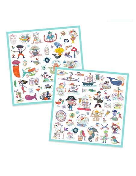 Stickers papier Les pirates attaquent Djeco