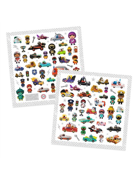 Stickers textures Le monde des Crazy Motors Djeco