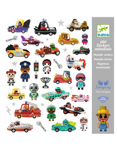 Stickers textures Le monde des Crazy Motors Djeco