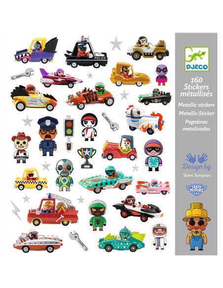Stickers textures Le monde des Crazy Motors Djeco