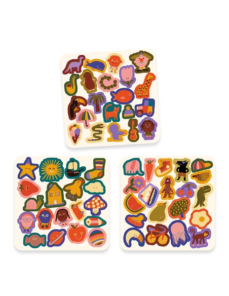 60 gommettes en feutrine - Les rigolos ! Djeco