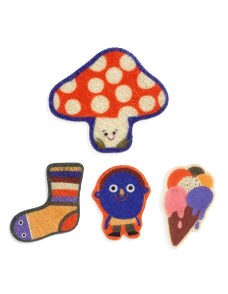 60 gommettes en feutrine - Les rigolos ! Djeco
