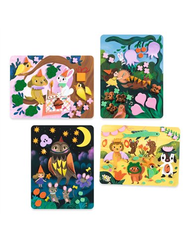 Collage de mousses - Fêtes scintillantes Djeco