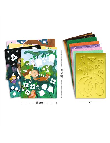 Collage de mousses - Fêtes scintillantes Djeco