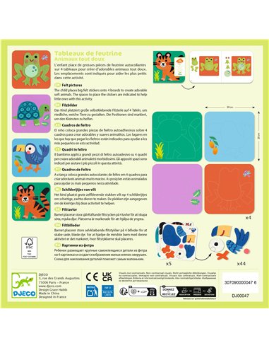 Tableaux de feutrine - Animaux tout doux Djeco