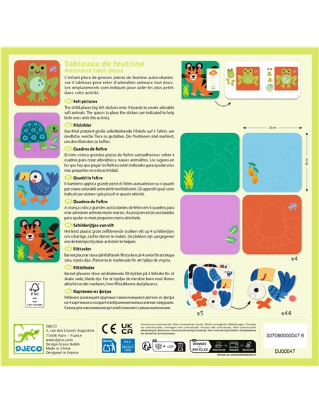 Tableaux de feutrine - Animaux tout doux Djeco