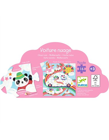 Puzzle silhouette Voiture nuage - 16 pcs - Djeco