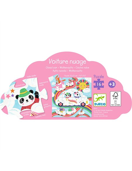 Puzzle silhouette Voiture nuage - 16 pcs - Djeco