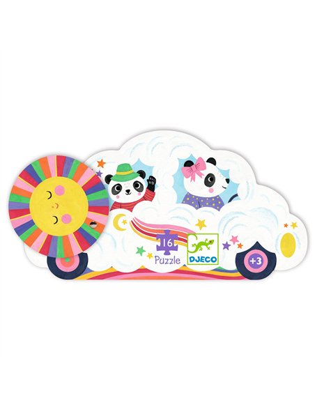 Puzzle silhouette Voiture nuage - 16 pcs - Djeco
