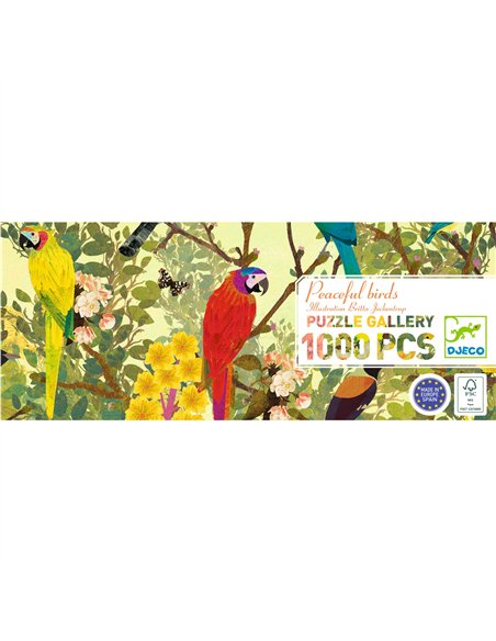 Puzzle Gallery Peaceful birds - 1000 pcs - Djeco