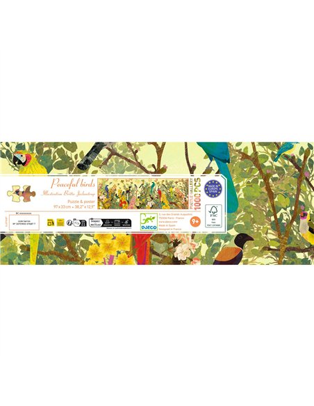 Puzzle Gallery Peaceful birds - 1000 pcs - Djeco