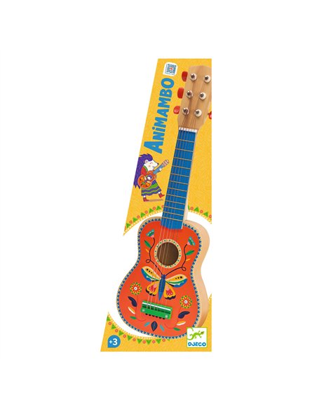 Guitare Animambo 6 cordes métalliques - Petit Modèle - Djeco