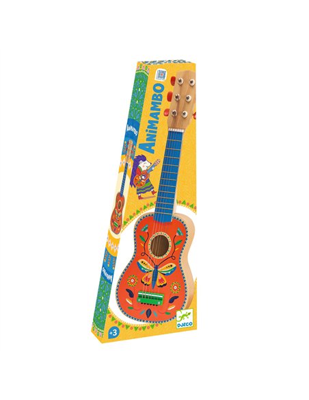 Guitare Animambo 6 cordes métalliques - Petit Modèle - Djeco