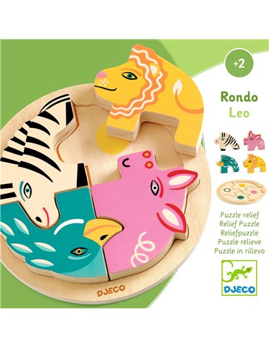 Puzzle bois Rondo Leo Djeco