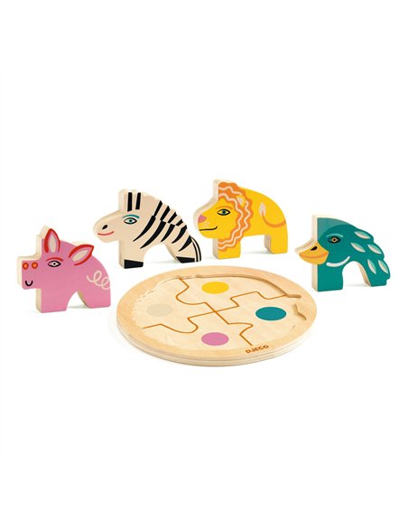 Puzzle bois Rondo Leo Djeco