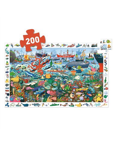 Puzzle observation Les secrets de la mer - 200 pcs- Djeco