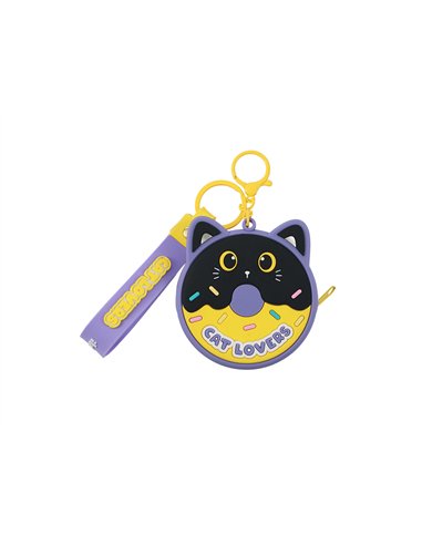 Pochette donut chat noir - itotal