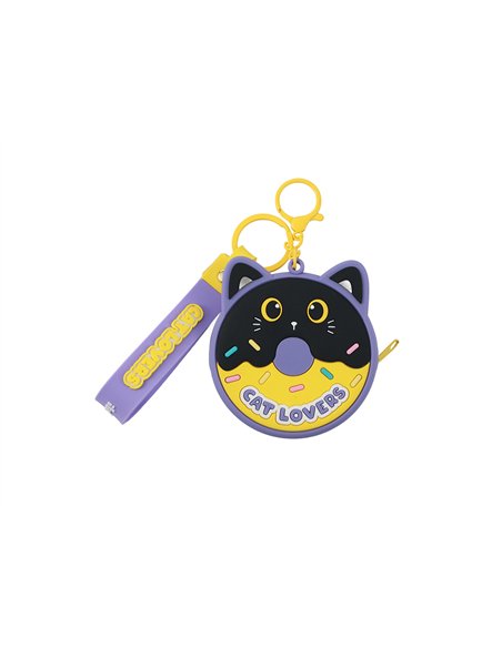 Pochette donut chat noir - itotal