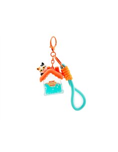 Porte clés maison chat blanc et orange - itotal