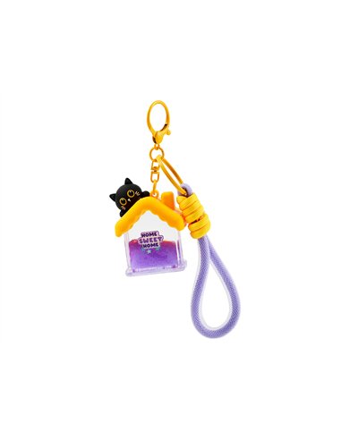 Porte clés maison chat noir - itotal