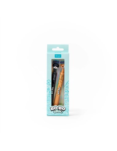 Set de 2 stylos effaçables Bo-Bo Click ! - Chat et Chien - MR WONDERFUL