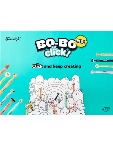Set de 2 stylos effaçables Bo-Bo Click! - Champignon et Cochon - MR WONDERFUL