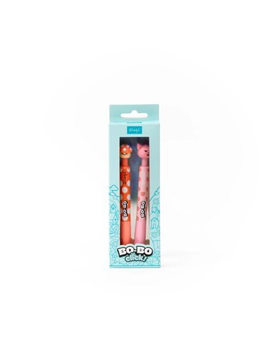 Set de 2 stylos effaçables Bo-Bo Click! - Champignon et Cochon - MR WONDERFUL