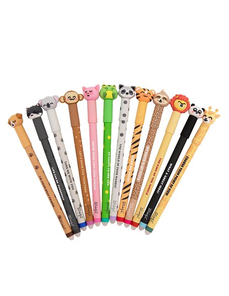 Set de 12 stylos effaçables Bo-Bo - Animaux - MR WONDERFUL