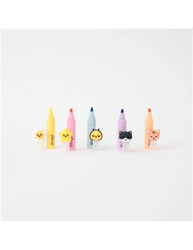 Lot de 5 surligneurs pastel – MR WONDERFUL