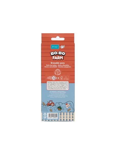 Set de 3 stylos effaçables Bo-Bo – Ferme : Agneau, Âne et Cheval - MR WONDERFUL