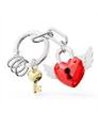 Porte-clés charms Cadenas coeur rouge