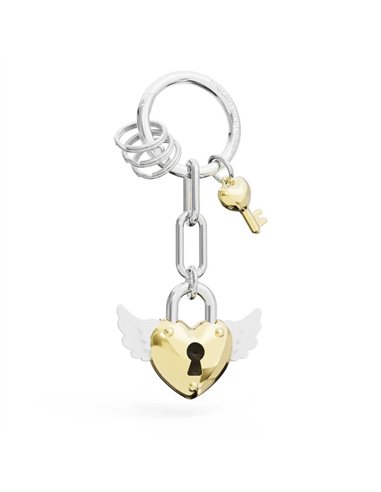 Porte-clés charms Cadenas coeur doré