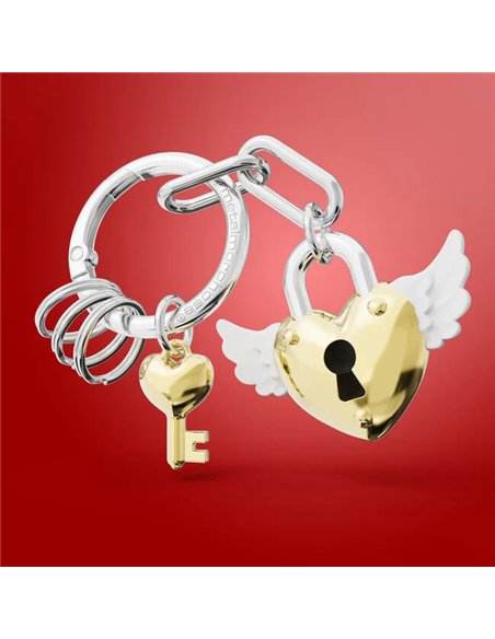 Porte-clés charms Cadenas coeur doré
