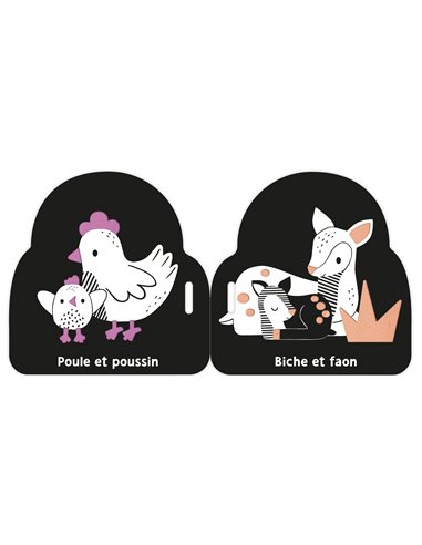 MON PREMIER LIVRE POUSSETTE EN NOIR ET BLANC - BÉBÉS ANIMAUX - Auzou