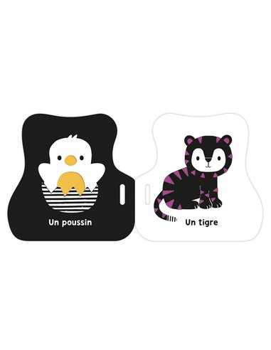 MON PREMIER LIVRE POUSSETTE EN NOIR ET BLANC - ANIMAUX MIGNONS - Auzou
