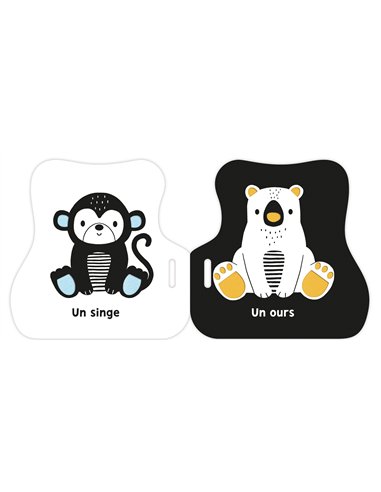 MON PREMIER LIVRE POUSSETTE EN NOIR ET BLANC - ANIMAUX MIGNONS - Auzou