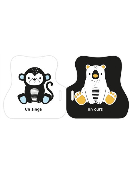 MON PREMIER LIVRE POUSSETTE EN NOIR ET BLANC - ANIMAUX MIGNONS - Auzou