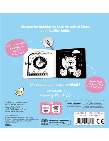 MON PREMIER LIVRE DE BAIN MAGIQUE - EN NOIR ET BLANC ! - Auzou