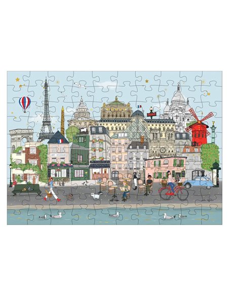 Boîte Mini Puzzle Amélie in Paris 100 Pièces Cartes d'Art