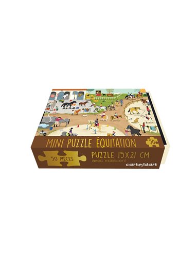 Boîte Mini Puzzle Équitation Cartes d'Art