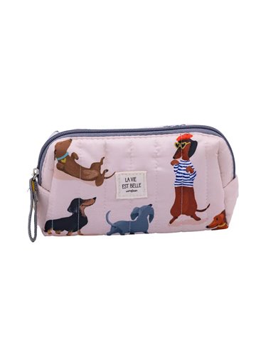 Petite Trousse Matelassée Teckels Club Cartes d'Art