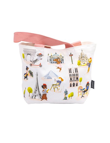Mini Tote Bag Teckels à Paris Cartes d'Art