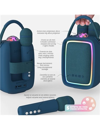Enceinte Karaoké Singy Party Bleu Foncé  Mobility on Board
