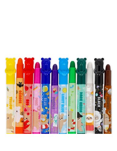 Teddy Friends - 12 Crayons - LEGAMI