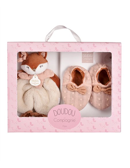 MINA - Coffret Doudou Chaussons renard