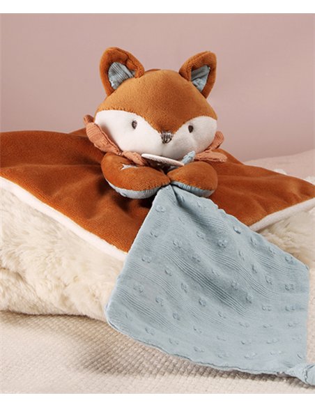 TIMO - Doudou attache-sucette renard