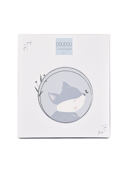TIMO - Doudou renard 29cm bleu