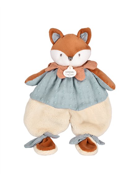 TIMO - Doudou renard 29cm bleu